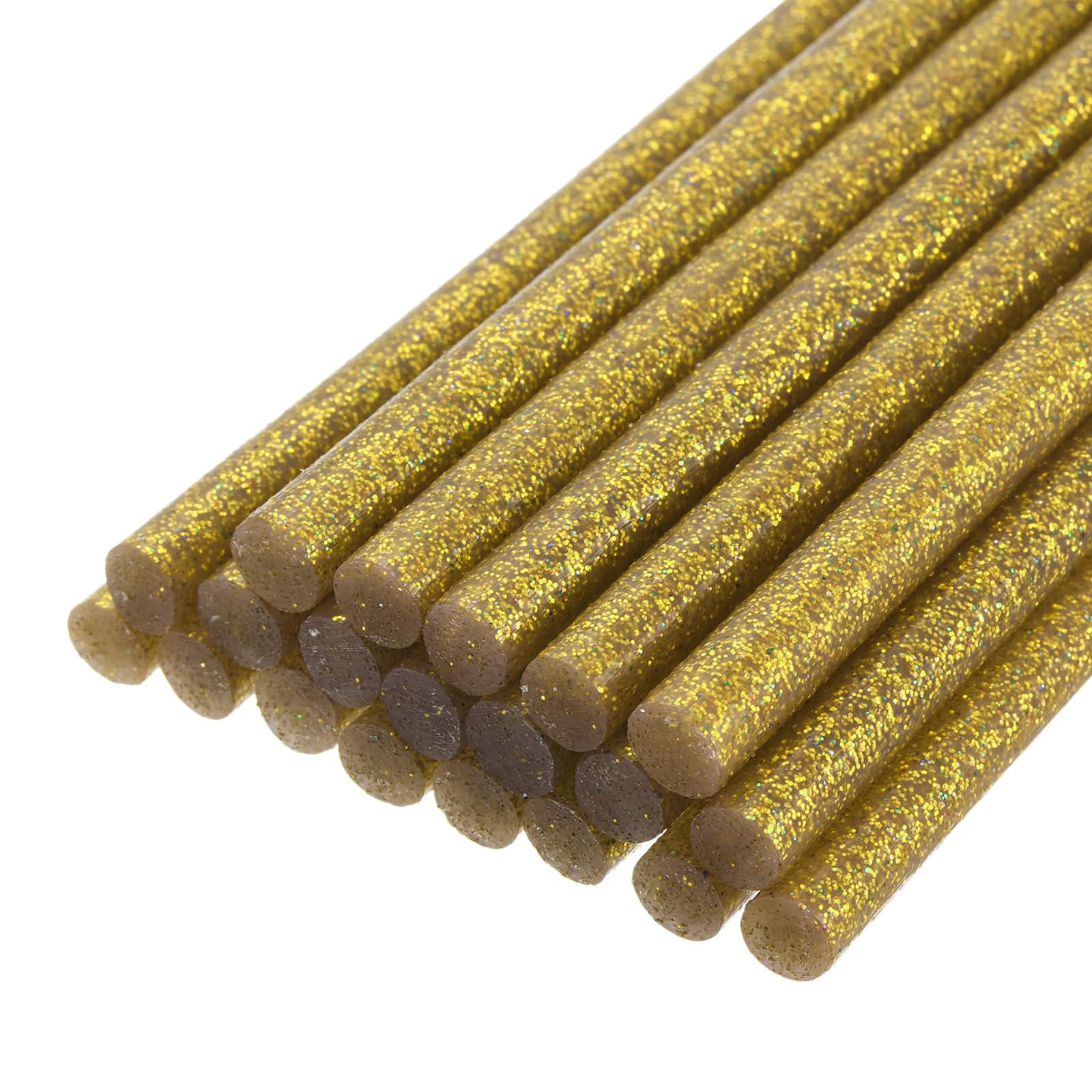 QUARKZMAN 20pz Stick Colla a Caldo per Pistola Colla a Caldo 11mm x 200mm/0,43" x 8" Mini Bastoni di Colla a Caldo Adesiva Oro Glitterato