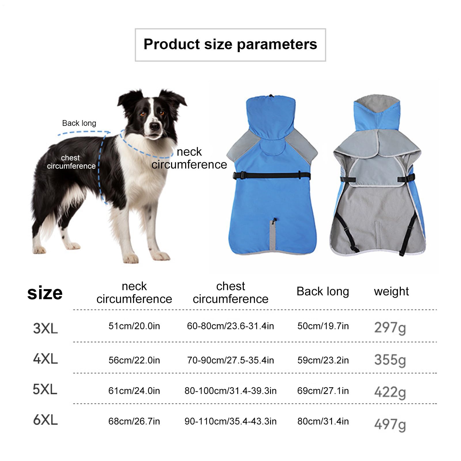 Manteau de Pluie Imperméable Chien Coupe-Vent Et Chaud Bande Réfléchissante