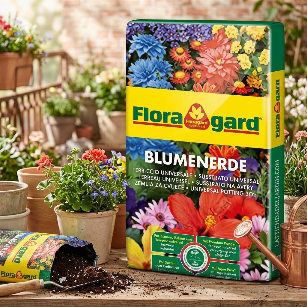 Suinga Sustrato Universal Premium Floragard 70 litros | Sustrato para Césped, Macetas, Plantas y Jardín | Turba para un Crecimiento Saludable