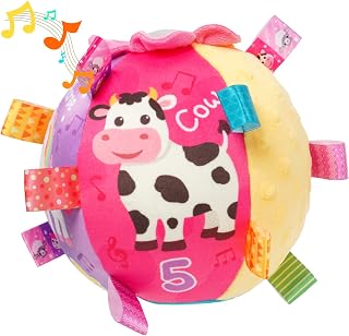 Baby Sensory Ball with 7 Sounds & Songs, Musical Crawling Toy for Newborns 6-12+ Months, Educational Sensory Learning Toy with Baby; Gift for Boys Girls Newborn