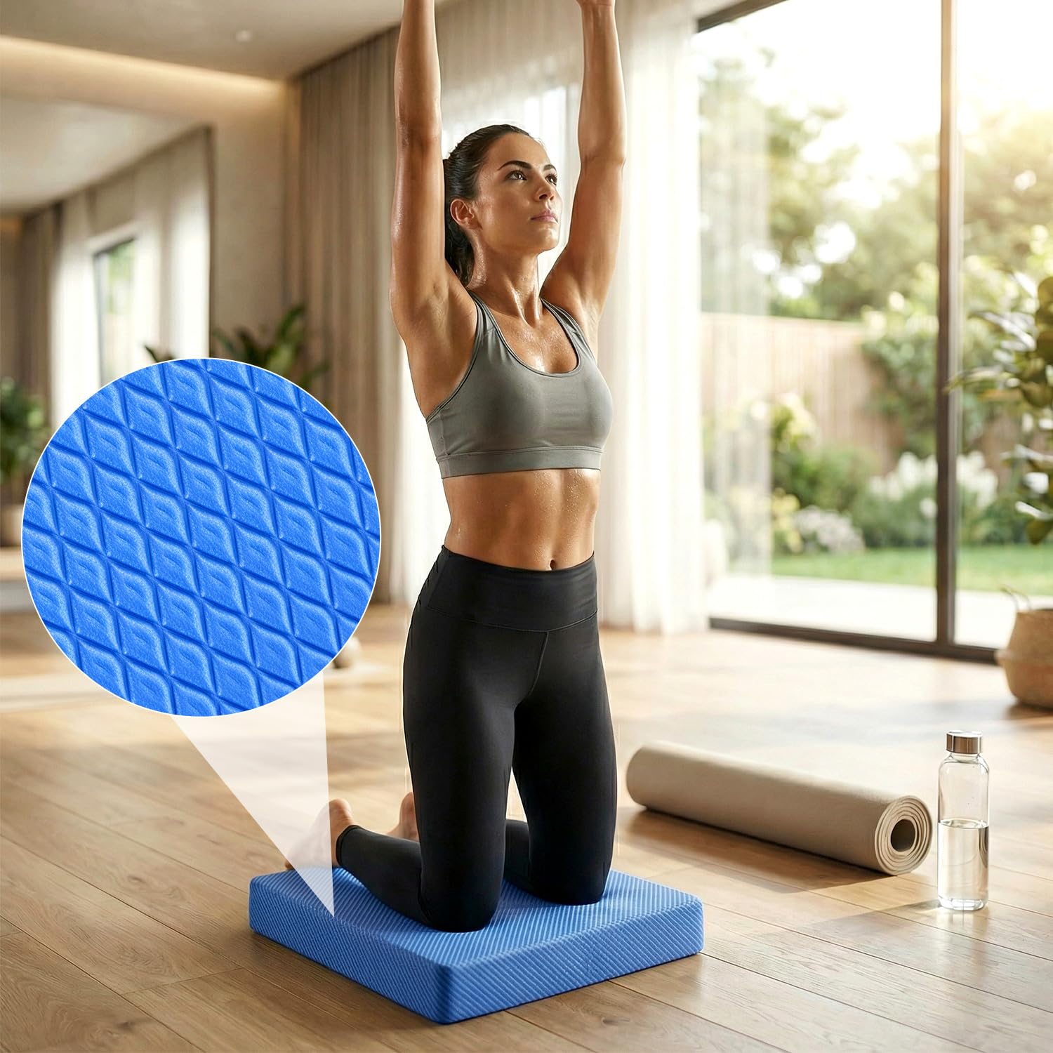 QWORK® Coussin d'équilibre 50 * 40 * 6cm – Mousse TPE antidérapante, Idéal pour Yoga, Pilates et Entraînement du tronc