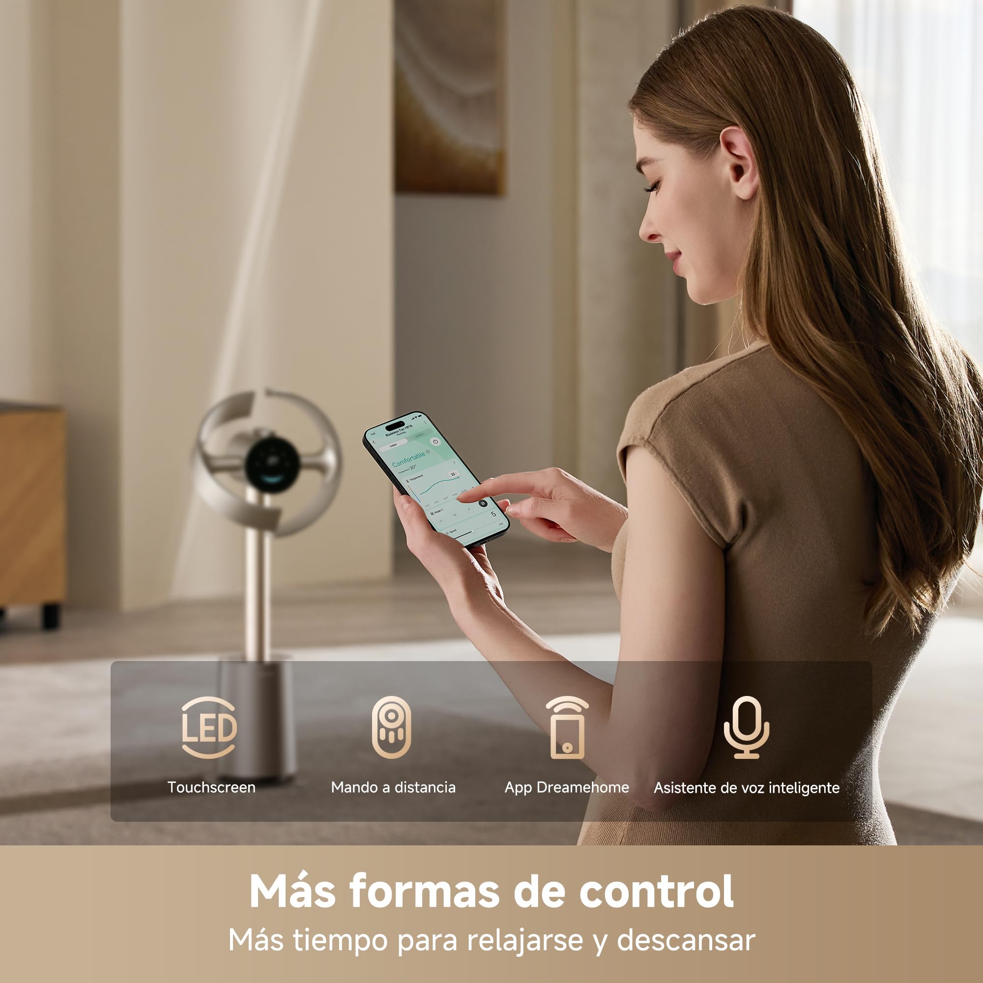 DREAME MF10 Ventilatore senza Pale con Flusso d’Aria a 270°, Circolazione in Tutta la Stanza, Flusso d’Aria che si Adatta alla Temperatura, Sperimenta un Nuovo Tipo di Ventilazione, Filtro Lavabile