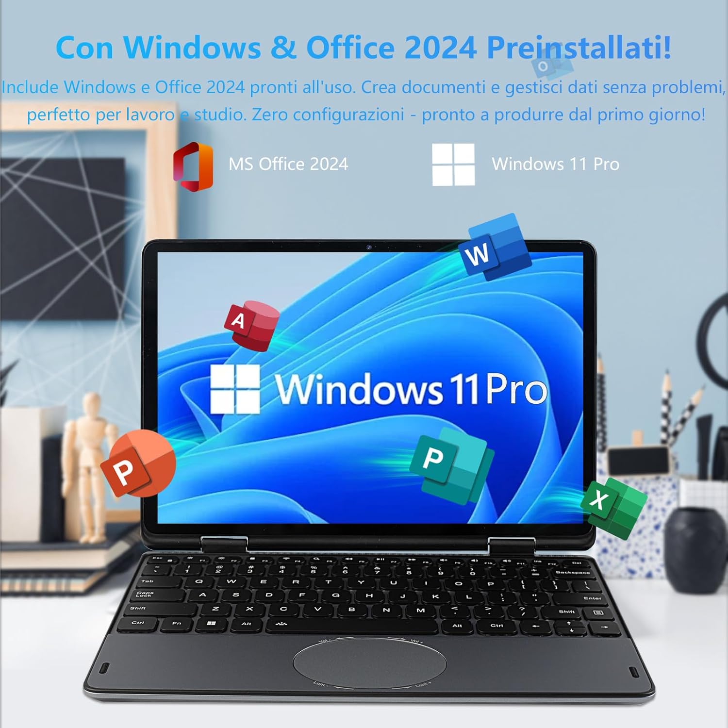 BINHENGLON 11-inch Touchscreen 2-in-1 Laptop,Celeron N150(Beat N95&N5095) mini PC,Win 11,16GB DDR4,1920 * 1200 IPS,Backlit Keyboard,Oval Touchpad(Gray, 16GB+512GB SSD) (Gray, 16GB+512GB SSD)