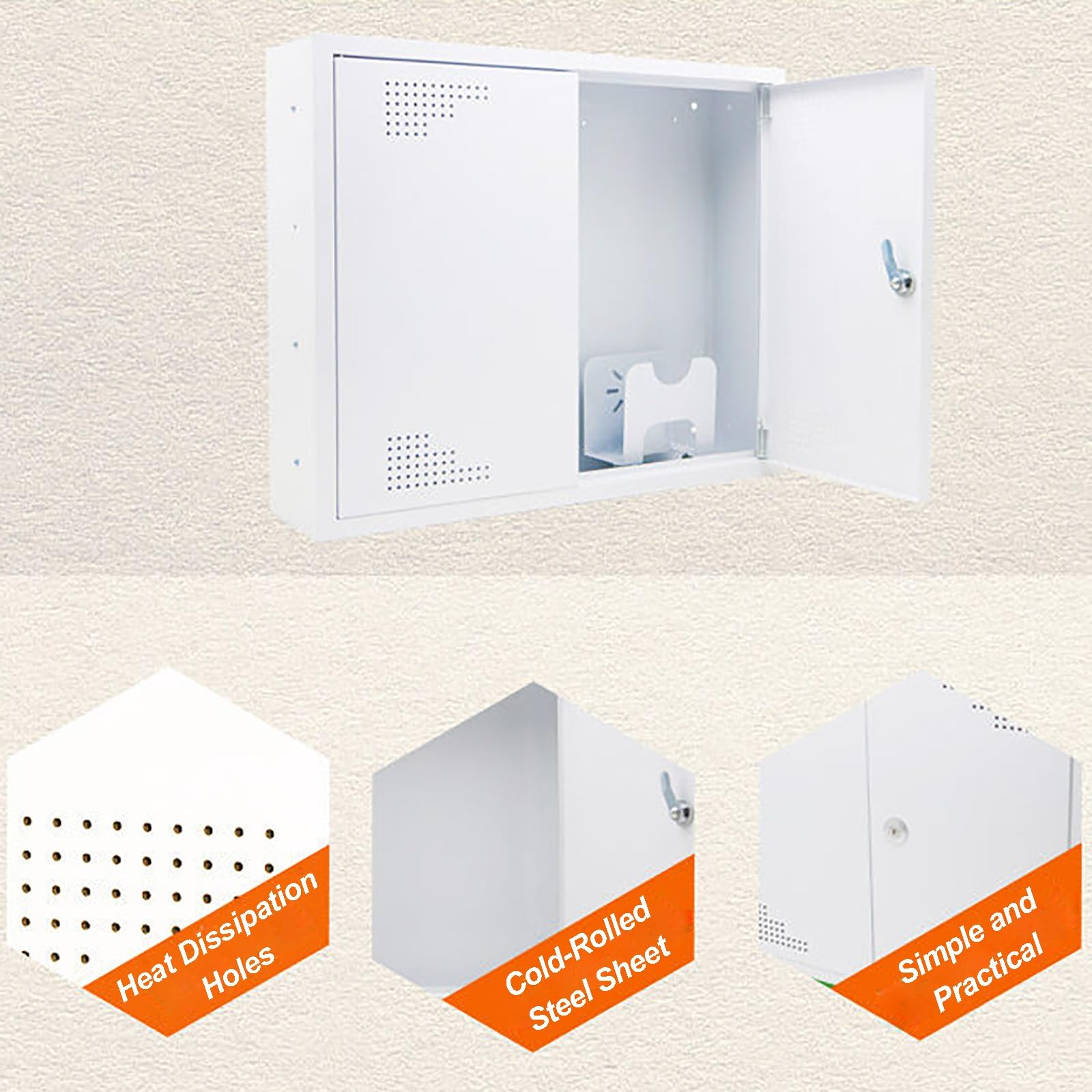 Armario Electrico Grande de Acero Laminado en Frío, Caja Estanca Exterior Electrica, Cuadro Electrico Superficie Multimedia para Interiores
