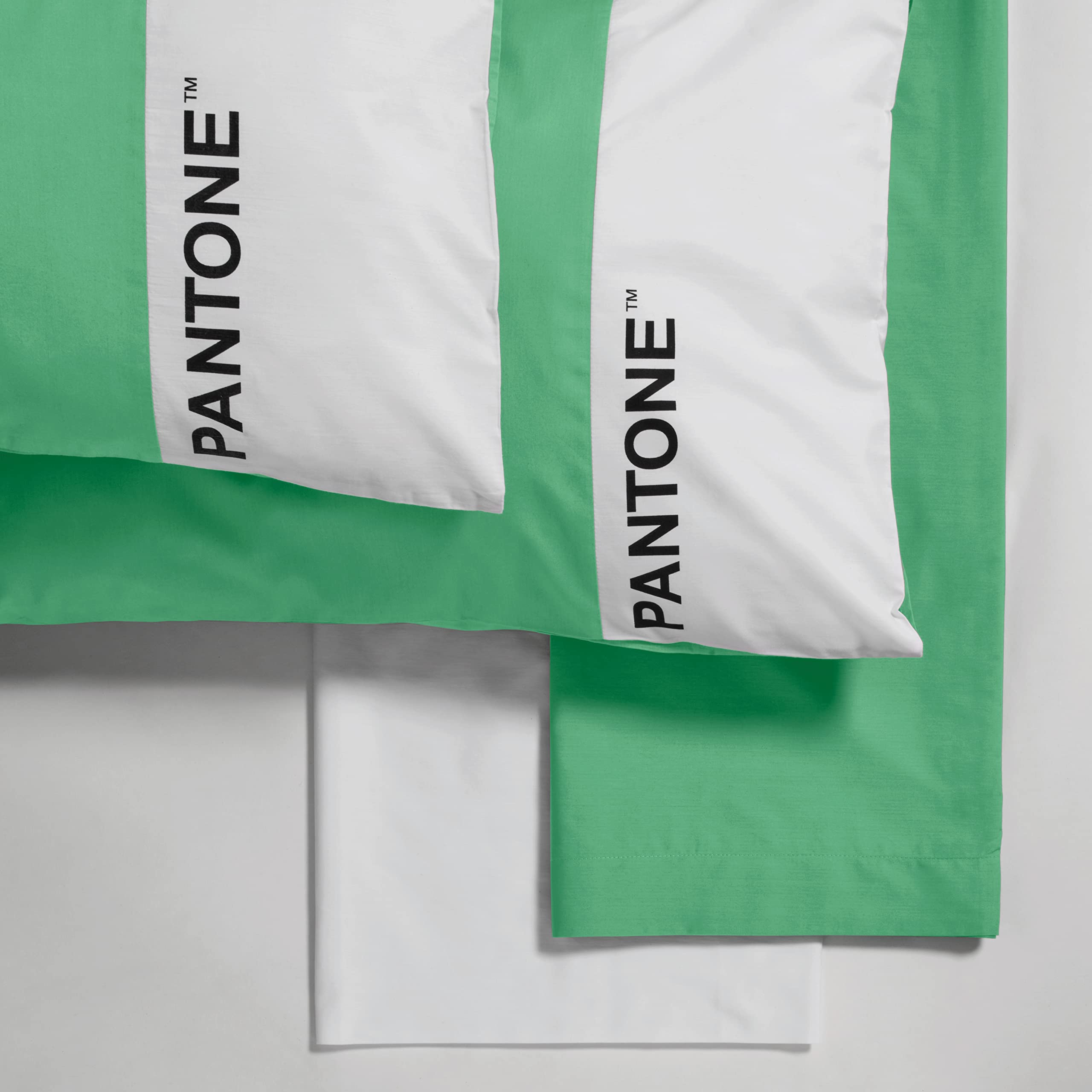 PANTONE™ - Completo Letto Set con Lenzuola Matrimoniali Cotone 240x280 + Lenzuolo Sotto con Angoli Matrimoniale Coprimaterasso 180x200 con Elastici per Materasso Fino 25cm + Federe Cuscino Letto 50x80