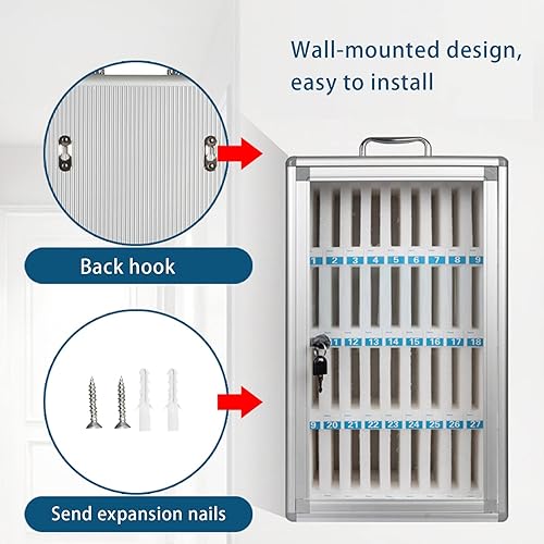 Miniatura 4 de 244860 ranuras caja de casillero para teléfono celular, aleación de aluminio, cerrable, aulas escolares militares, poner gabinetes de almacenamiento