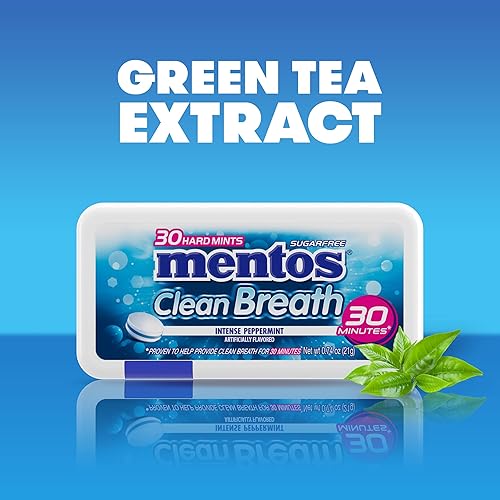 Miniatura 16 de Mentos Clean Breath - Menta dura sin azúcar, 150 unidades, menta intensa (paquete de 4 botellas)