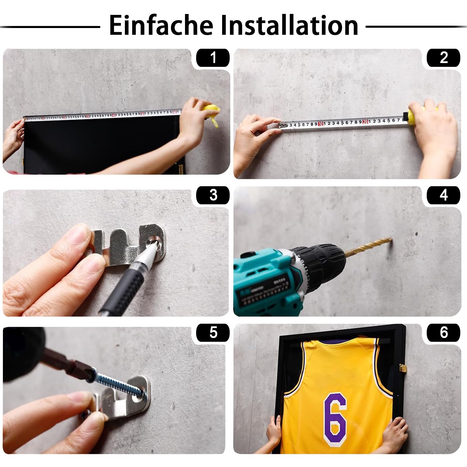 Trikotrahmen 60×80 cm – Trikot Bilderrahmen aus Holz & Acryl, abschließbarer Trikot Display Rahmen für Fußballtrikot, Rugby Trikot, Sport- & Band Shirts, Schwarz