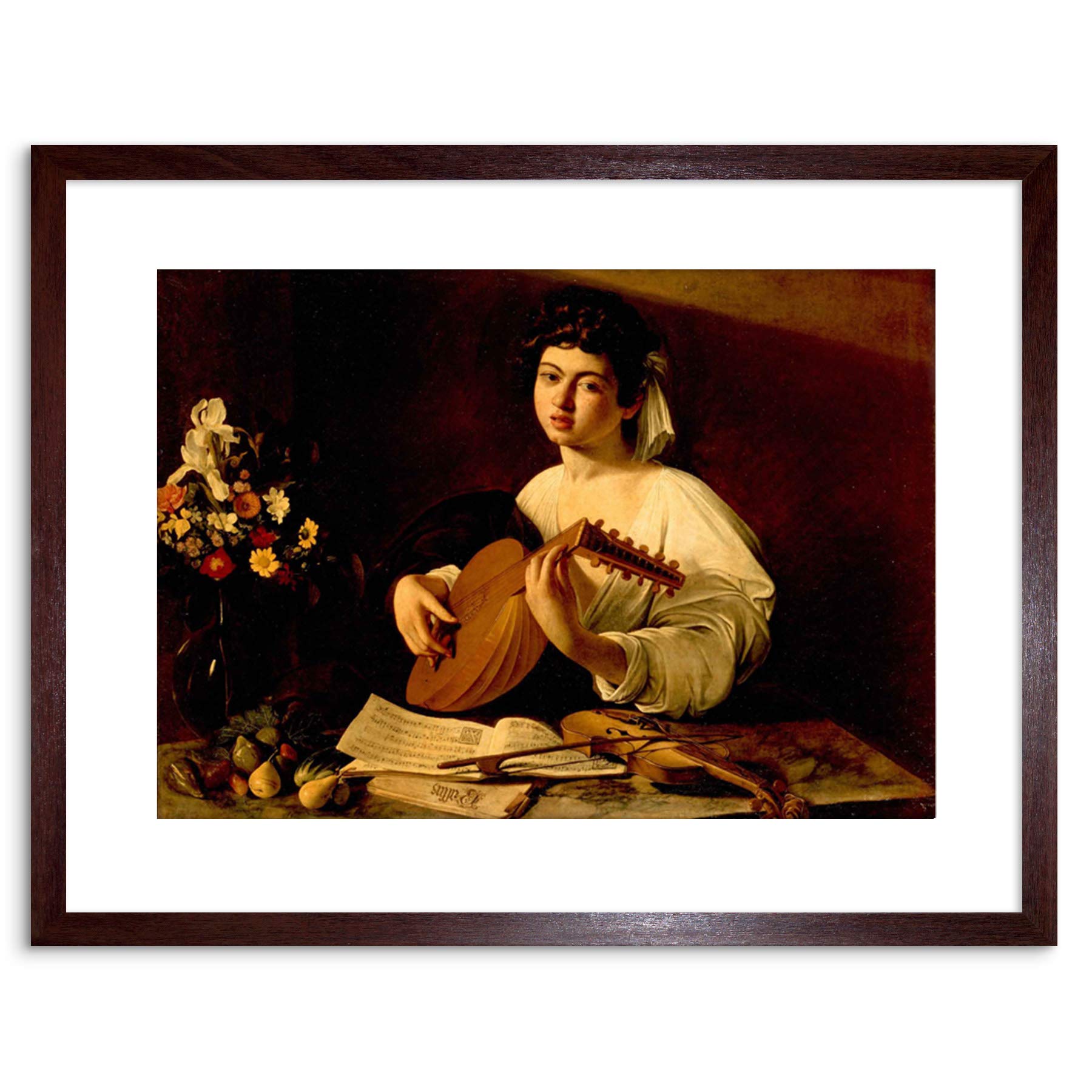 Wee Blue Coo PAINTING PORTRAIT STUDY CARAVAGGIO LUTE PLAYER FRAMED PRINT F97X4982