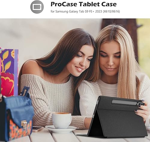 Miniatura 8 de ProCase Funda inteligente para Galaxy Tab S9 FE+ (SM-X610SM-X616B) de 12.4 pulgadas con soporte para bolígrafo S, funda protectora delgada para