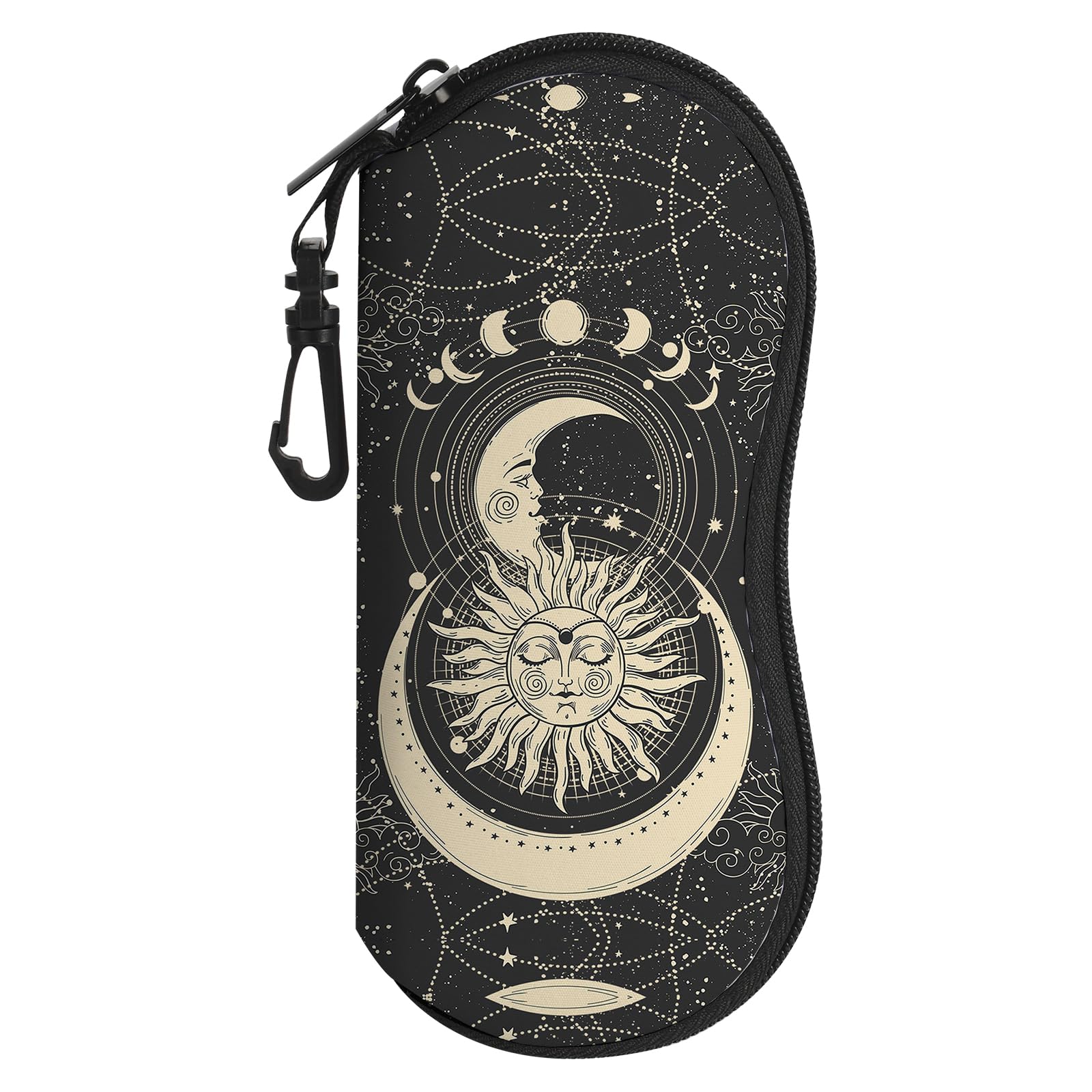Sunglasses Soft Case, Cute Ultra Light Portable Neoprene Zipper Eyeglass Glasses Case with Belt Clip for Men Women