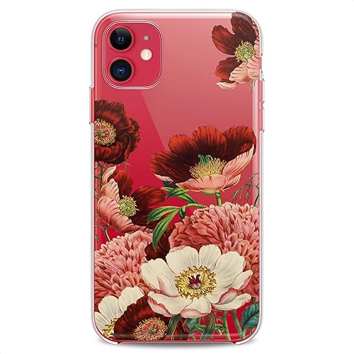 Miniatura 5 de Funda de TPU compatible con Apple iPhone 11 2019 modelo 6.1 pulgadas Iph 11 flexible silicona impresión floral naturaleza mujeres niñas Aster rosas