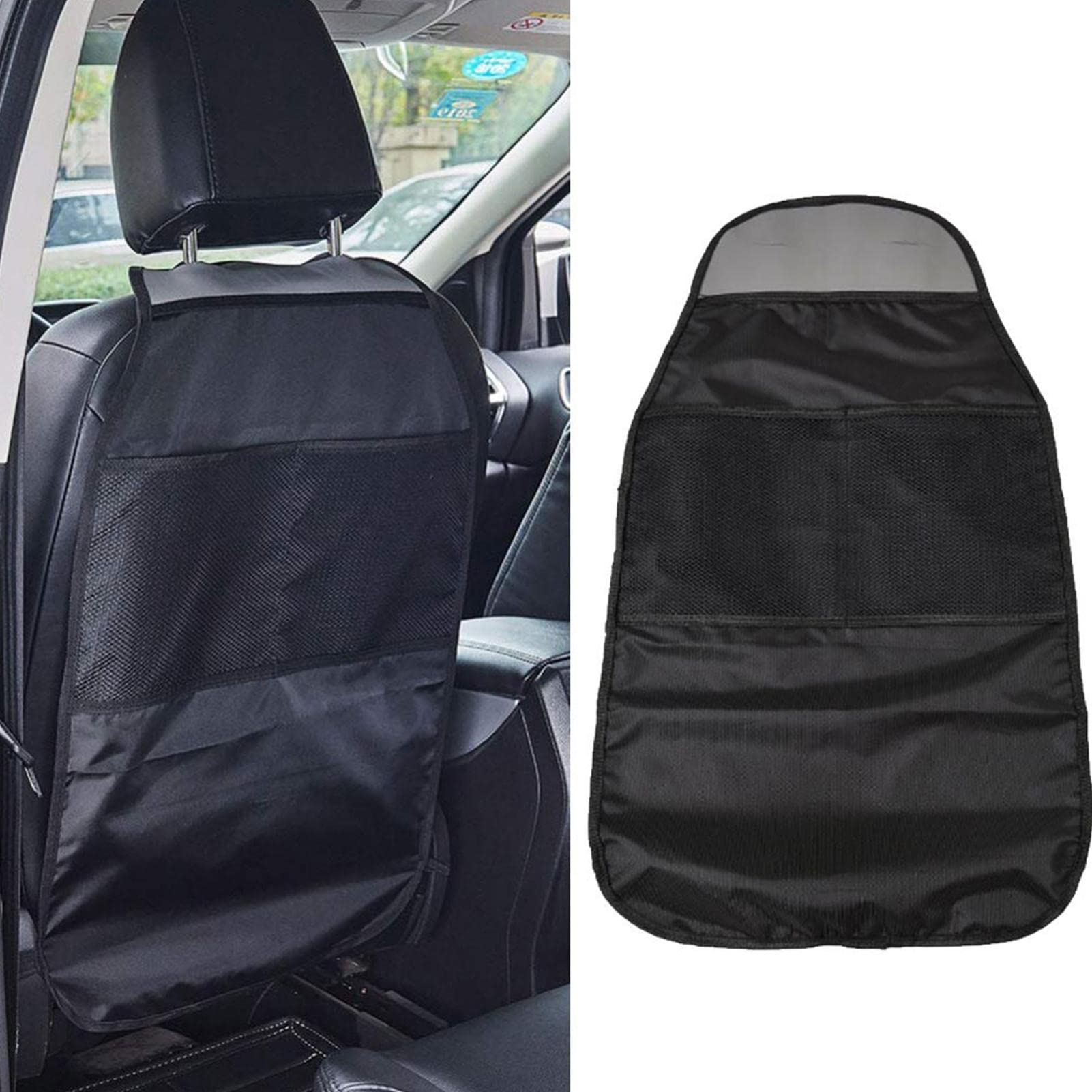 Coprisedile Posteriore Auto Con Stampa A Nastro Rosa - 2 Pezzi, Impermeabile, Con 3 Tasche Organizer, Per Proteggere Da Sporco E Fango