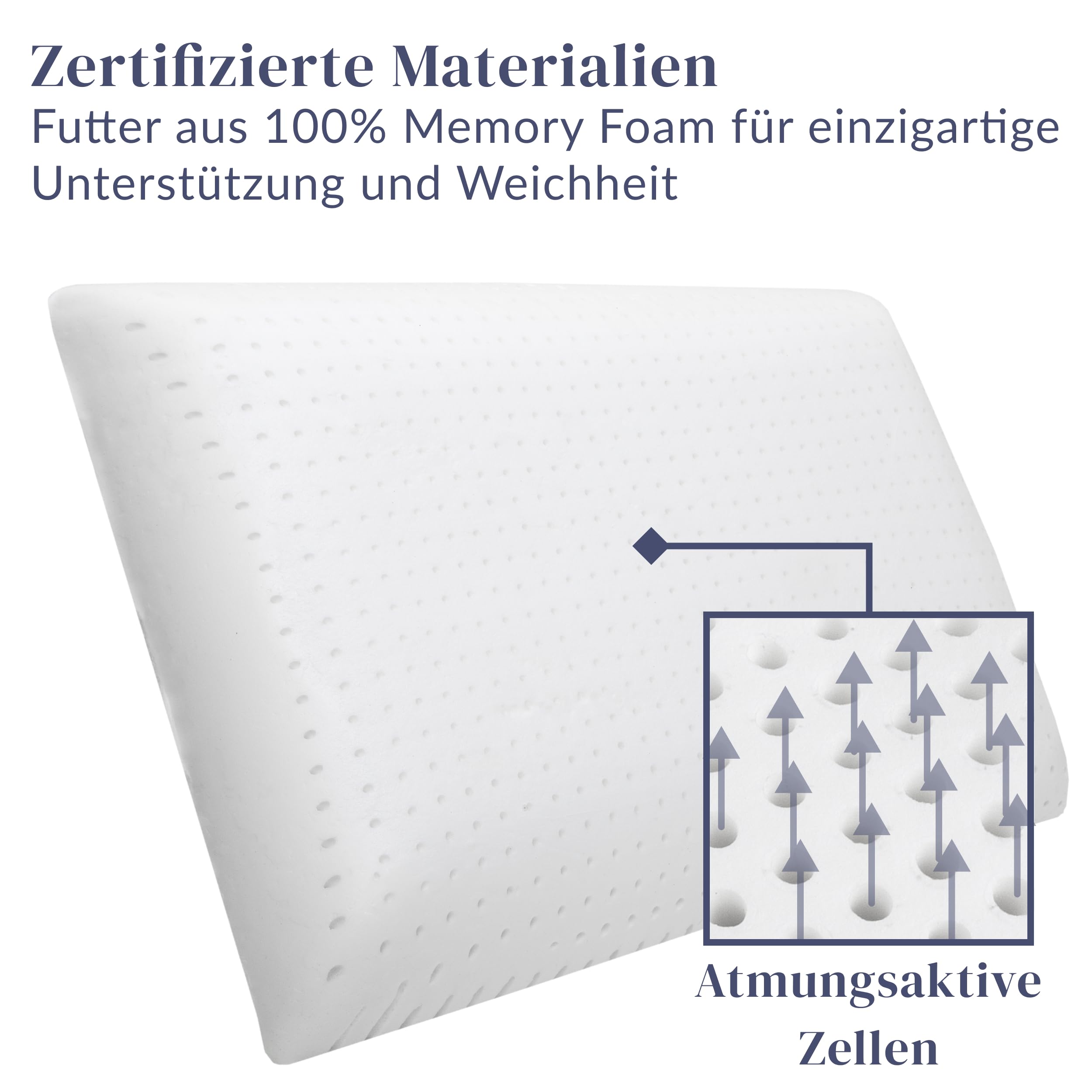 Ferò Kinderkissen 60x40x6 cm aus Tencel Hypoallergen – Für Kinder ab 2 Jahren – Komfort und Sicherheit für einen ruhigen Schlaf – Weicher und atmungsaktiver natürlicher Memory-Schaum Oeko-TEX