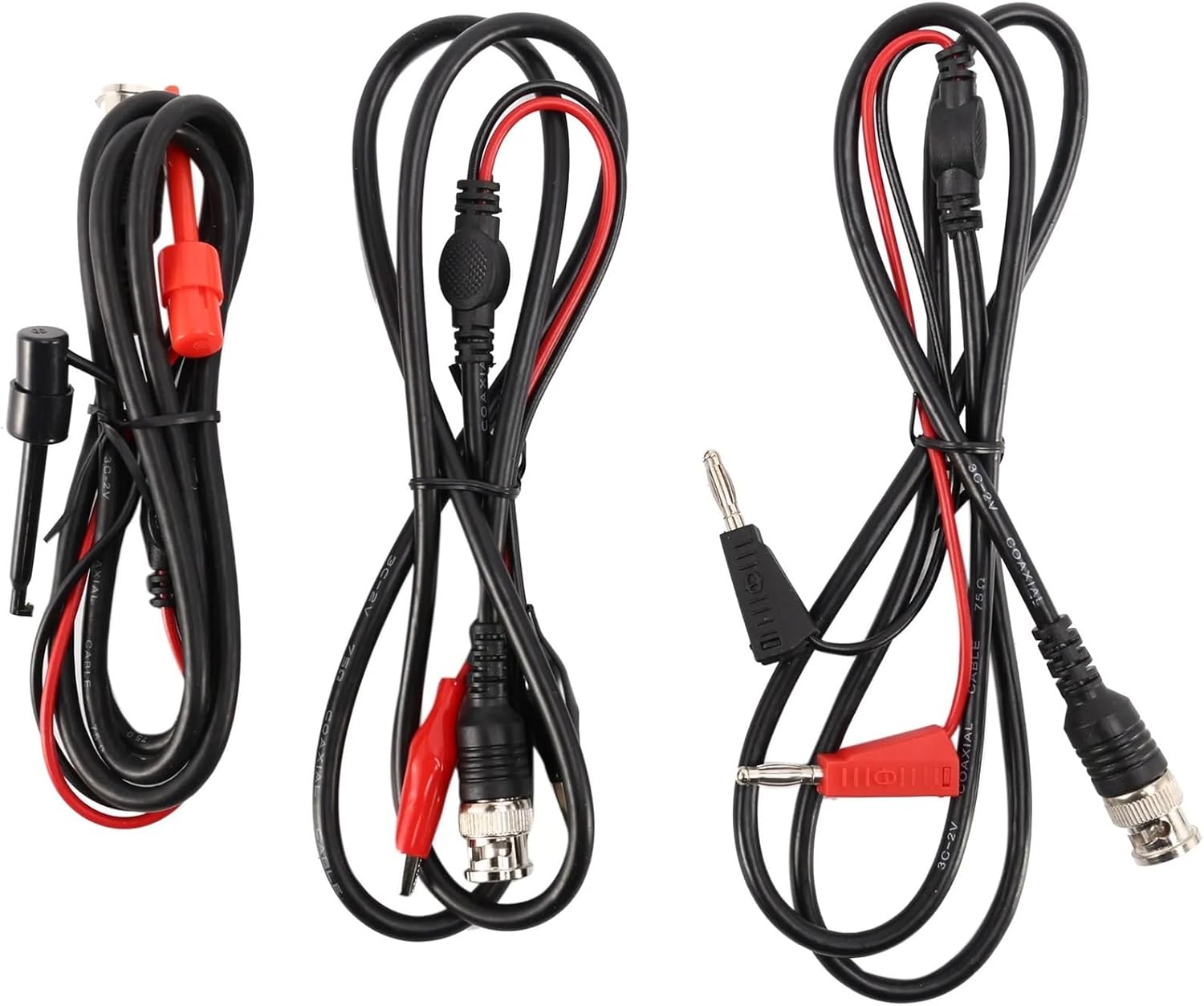 Oscilloscope Probes BNC to Alligator Crocodile Clips BNC to Mini Hook Leads BNC to Dual Stacking Banana Male Plug Cable