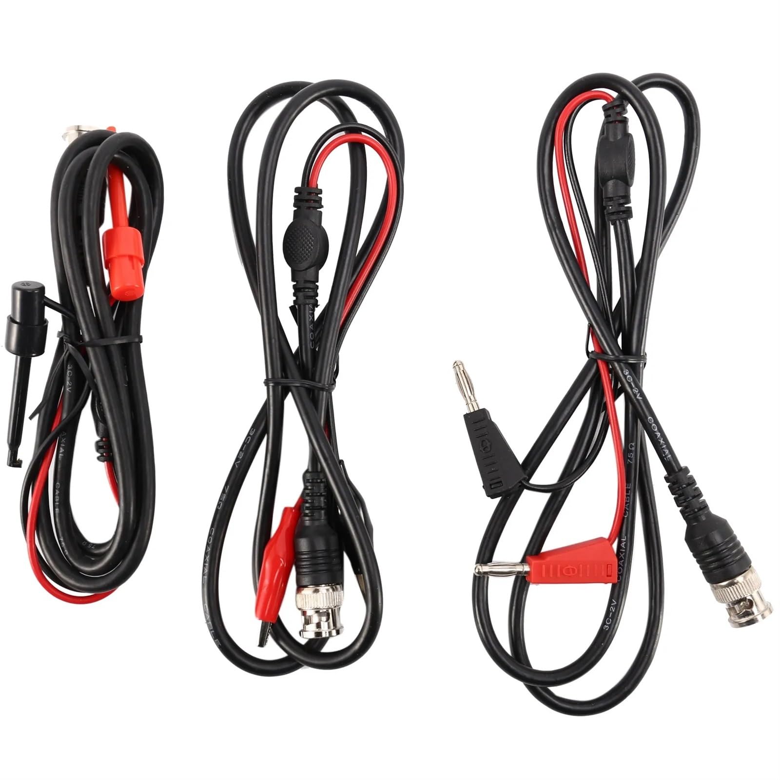 CEMELI Oscilloscope Probes BNC to Alligator Crocodile Clips BNC to Mini Hook Leads BNC to Dual Stacking Banana Male Plug Cable