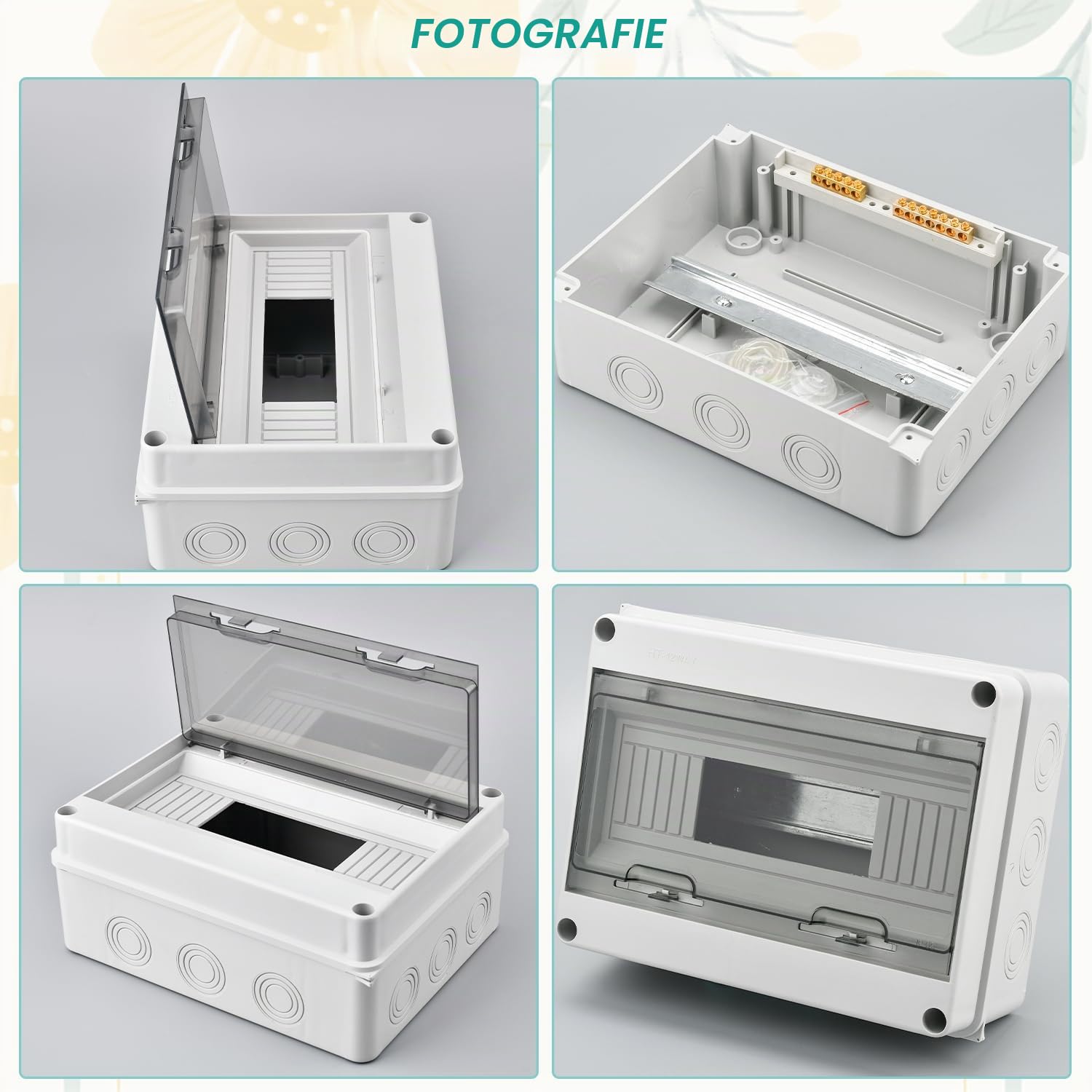 Quadro Elettrico Esterno, IP65 Scatola Elettrica da Esterno, Cassetta Elettrica da esterno per Giardini, siti Industriali, Quadro Elettrico 12 Moduli con Morsettiera, Vite