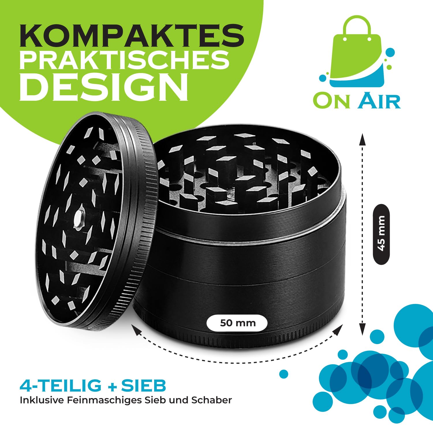 OnAir® Eat Sleep Smoke Repeat Grinder 4 Teilig; Cr Produktbild-Vorschau 2