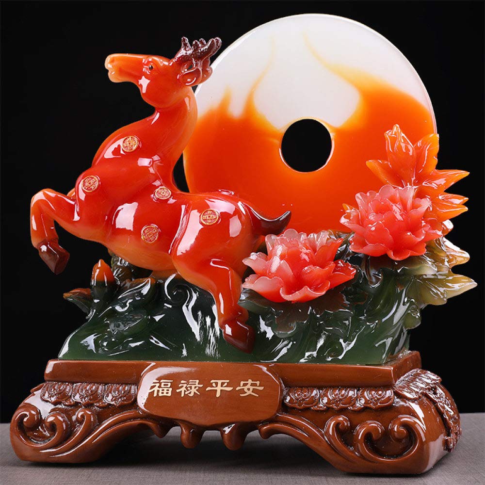 Statue de cerf chanceux mignonne | Cadeau d'art créatif pour couple