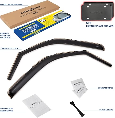 Miniatura 6 de Goodyear GY007726 - Deflectores de ventana inastillables en canal para GMC Savana 25003500 1996-2023, protectores de lluvia, viseras de ventana para