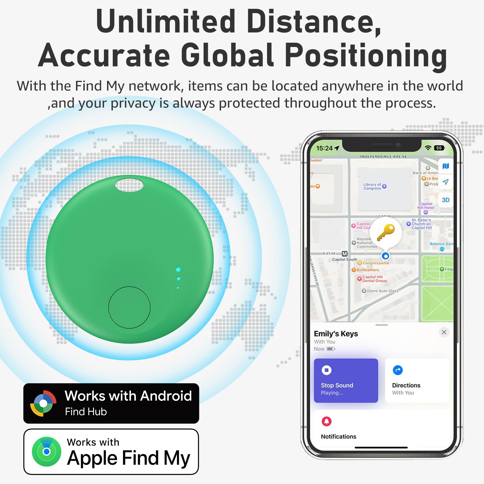Air Tracker Android y iOS, Smart Tracker Localizador de Objetos Bluetooth, Compatible con Apple Buscar y Google Localizador, Localizador Bluetooth para Llaves, Cartera, Equipaje, Mochila (Multicolor)