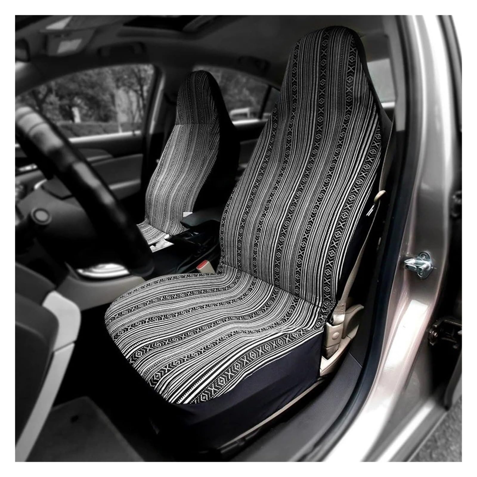 Coprisedili Coprisedili Universali Lavabili Per Auto A Righe Set Completo Con Cuscinetti Per Cintura Di Sicurezza Coprivolante(Pink White)