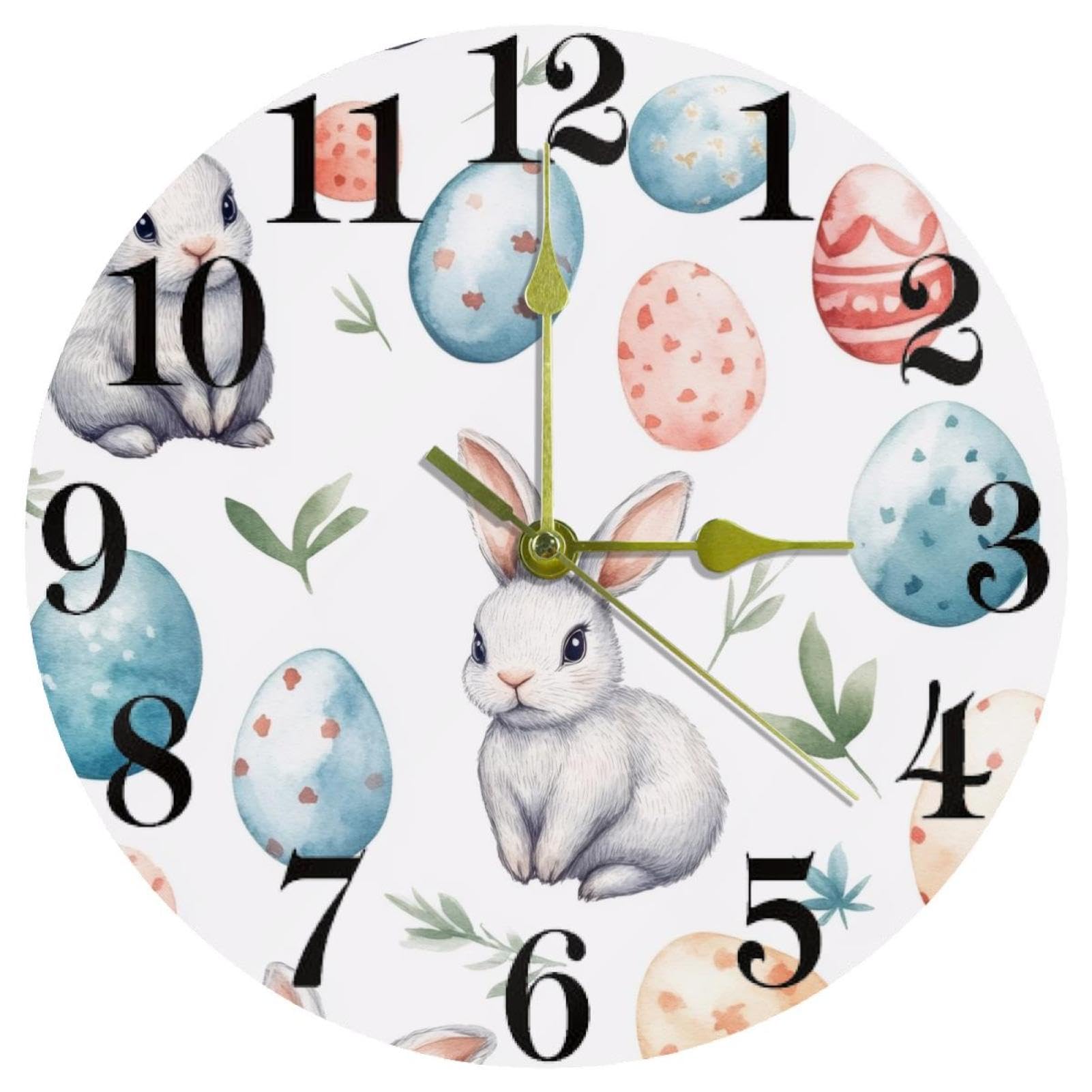 Horloge murale à quartz sans tic-tac ronde et colorée fonctionnant sur piles