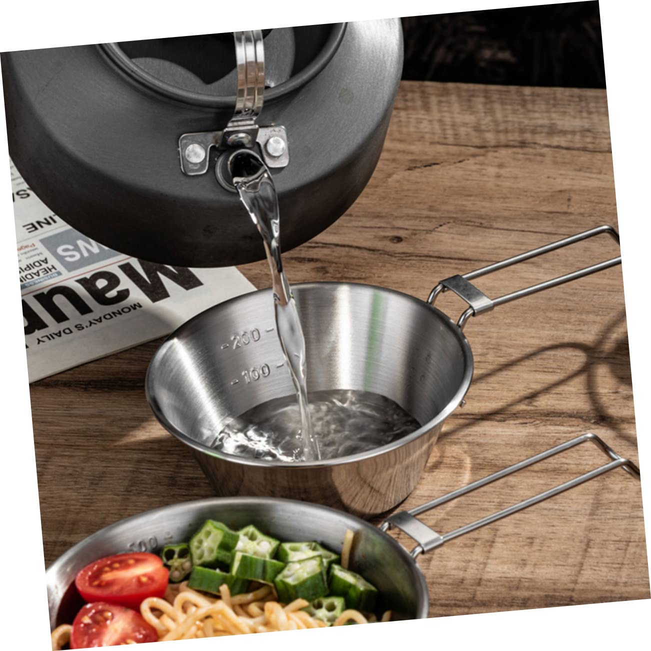 UPKOCH Camping Schalen Rostfreie Multizweck Schalen mit Tragetasche Faltbare Camping Geschirr für Outdoor Aktivitäten und Robust für Picknick und Kochgeschirr
