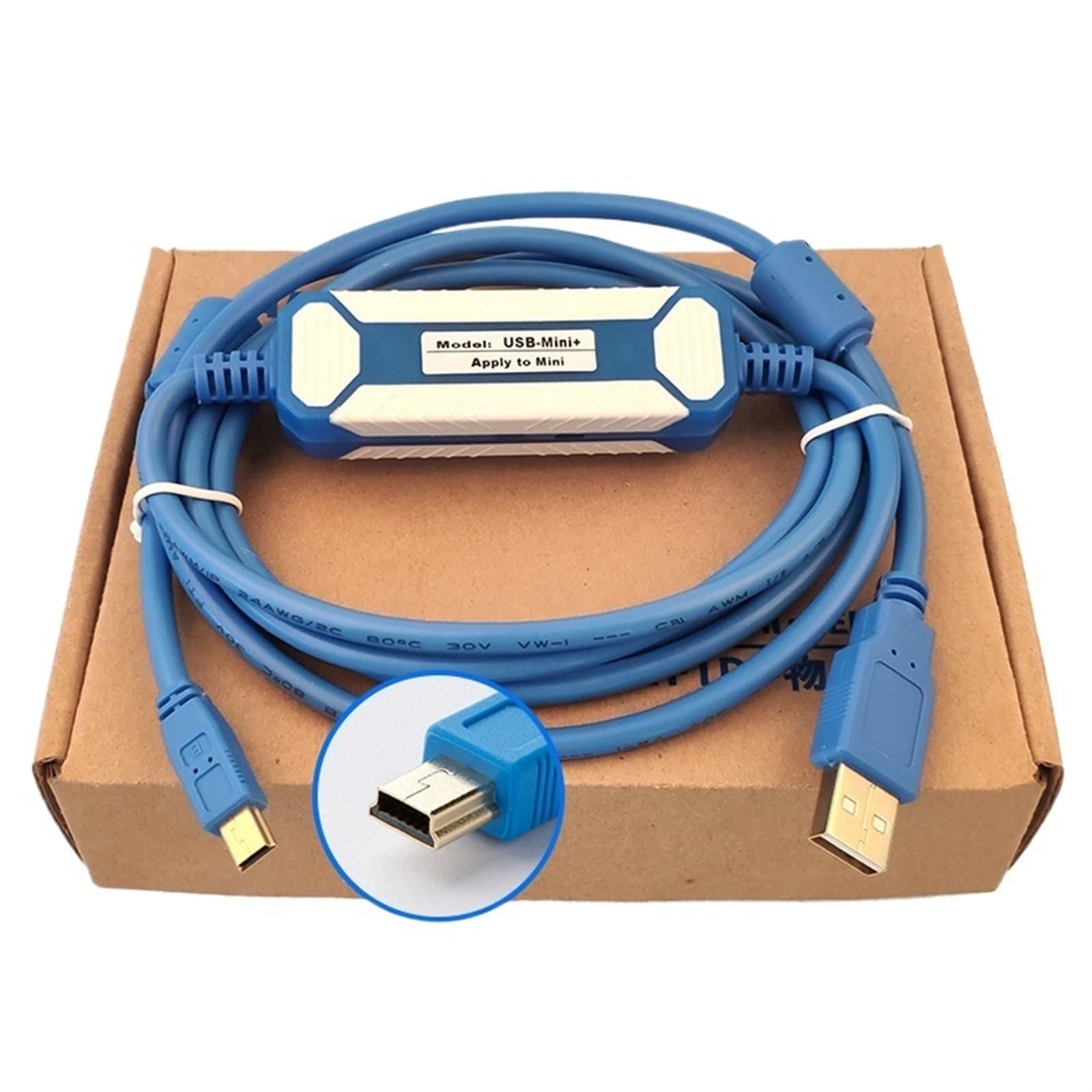 USB-Mini nadaje się do kabla programowego Mitsubishi serii Q PLC/kabel do transmisji danych/kabel komunikacyjny/kabel rozładowujący mini port(ADM3160 Chip,2m)