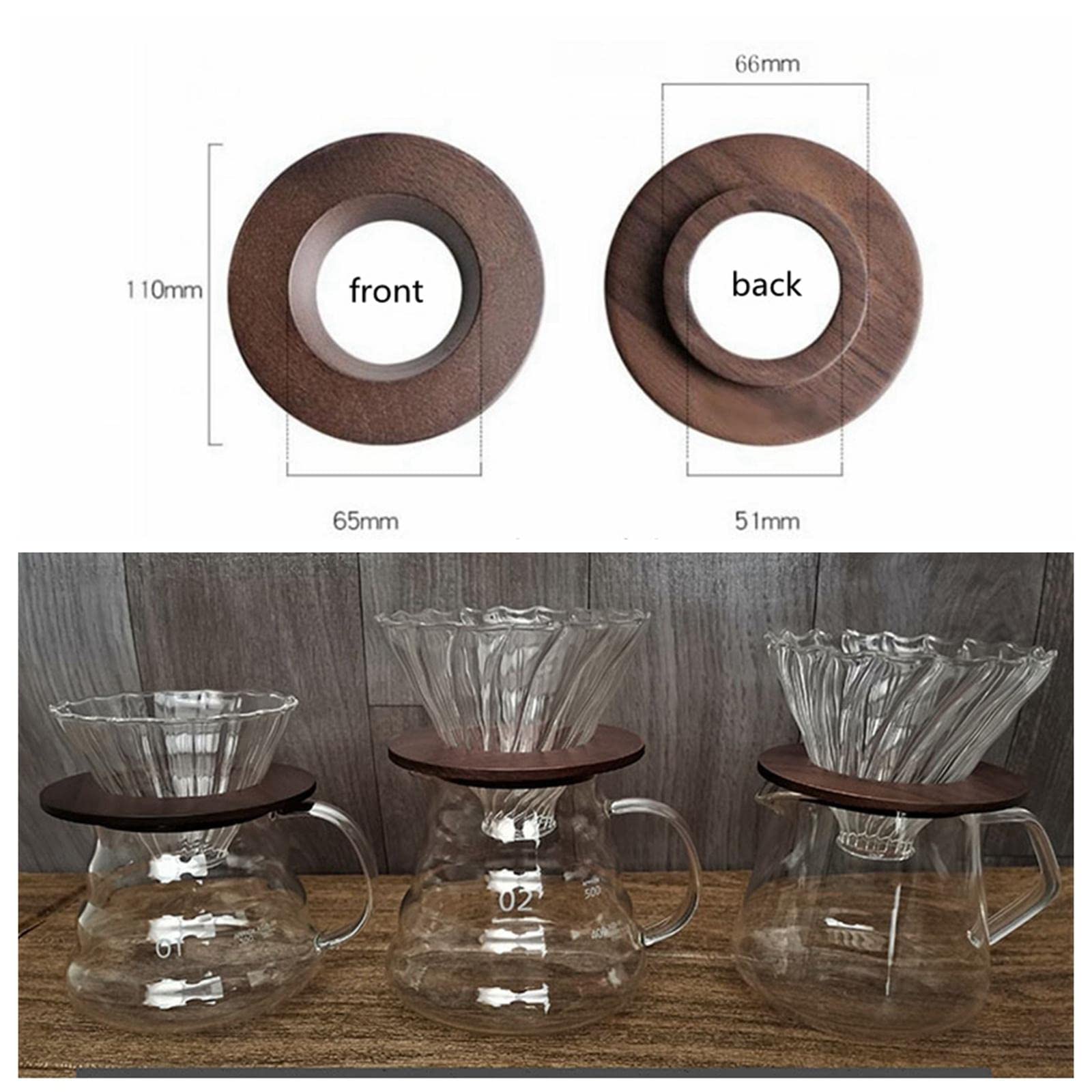Soporte portátil de madera para filtro de café, 5 unidades, estilo A