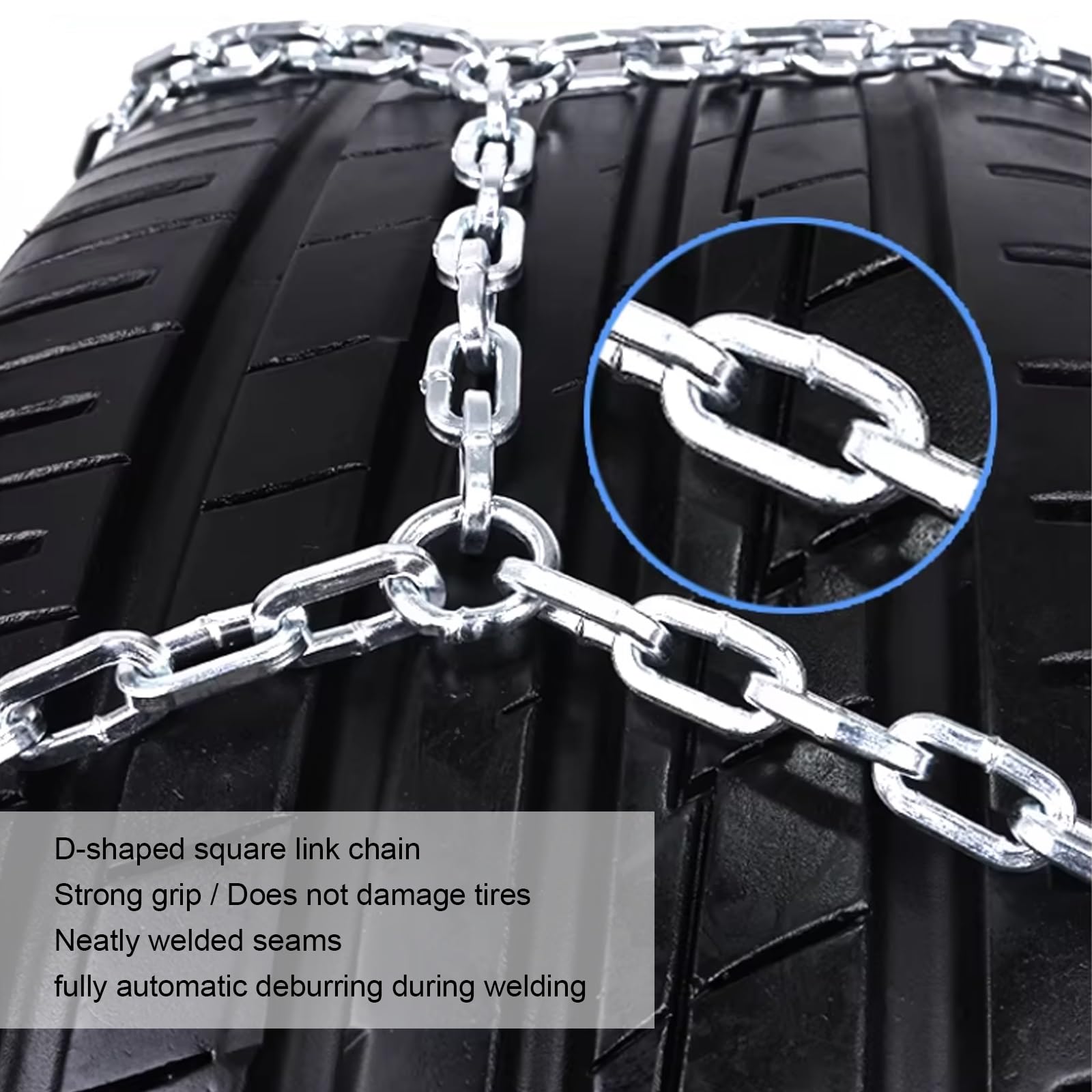 2x Cadenas de Nieve for Coche - Cadenas for Autos - Máximo Agarre y Montaje Fácil - Cadenas Metálicas for Nieve - for coches Barro Arena Nieve Hielo(166/55R14)