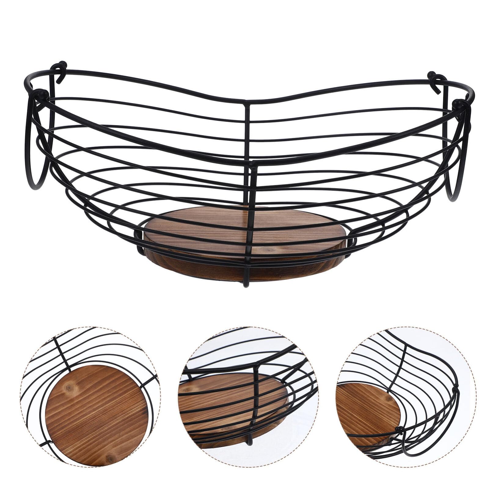Alipis Metal Wire Fruit Basket, Countertop Fruit Bowl Basket Vegetable Stand Holder Bread Basket Decorative Storage Basket with Handle Picnic Basket for Home Decor