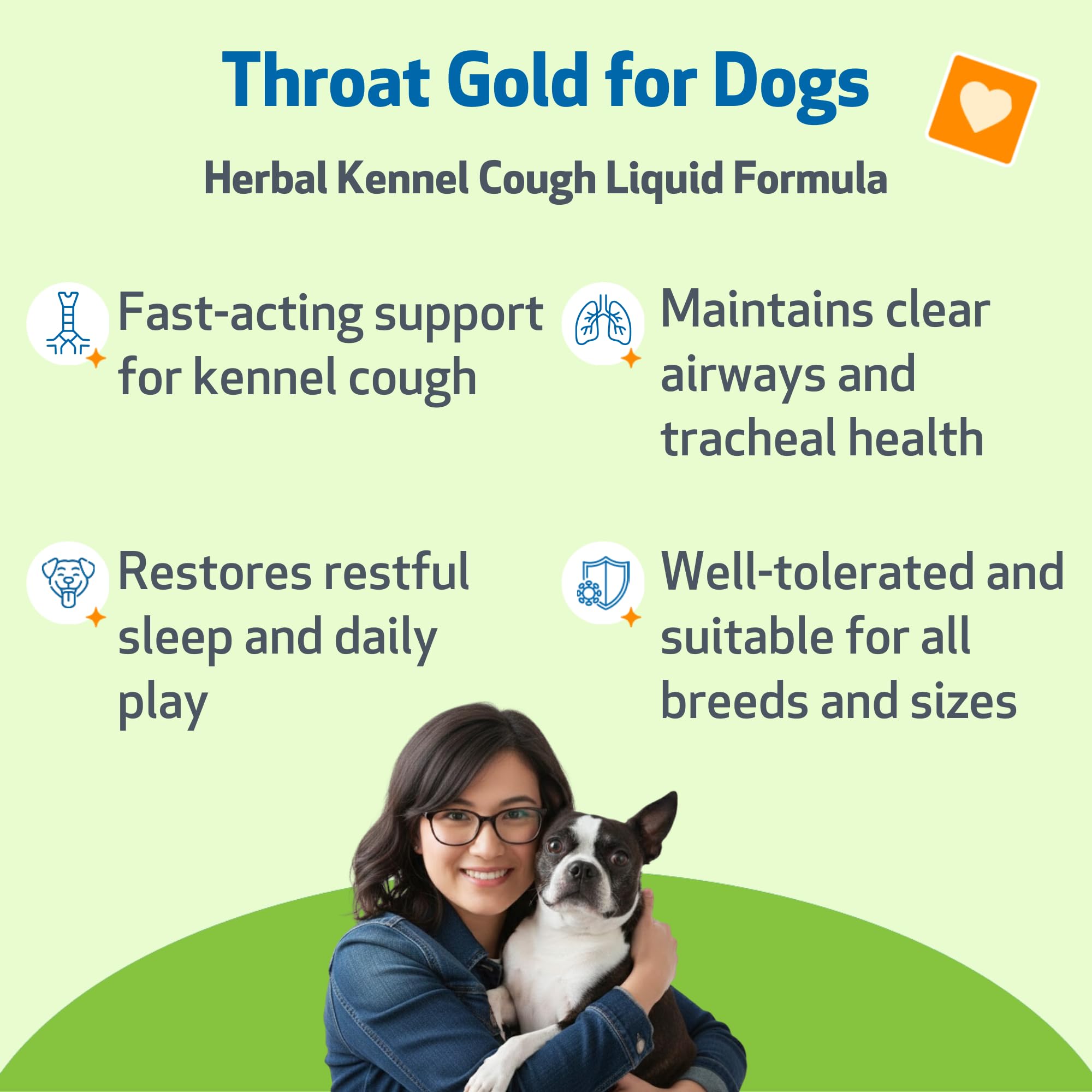 Pet Wellbeing Throat Gold for Dogs - Supports Kennel Cough & Throat Discomfort with Mullein & Slippery Elm for Collapsed Trachea - NASC Certified & Vet-Formulated 4 oz Liquid Formula