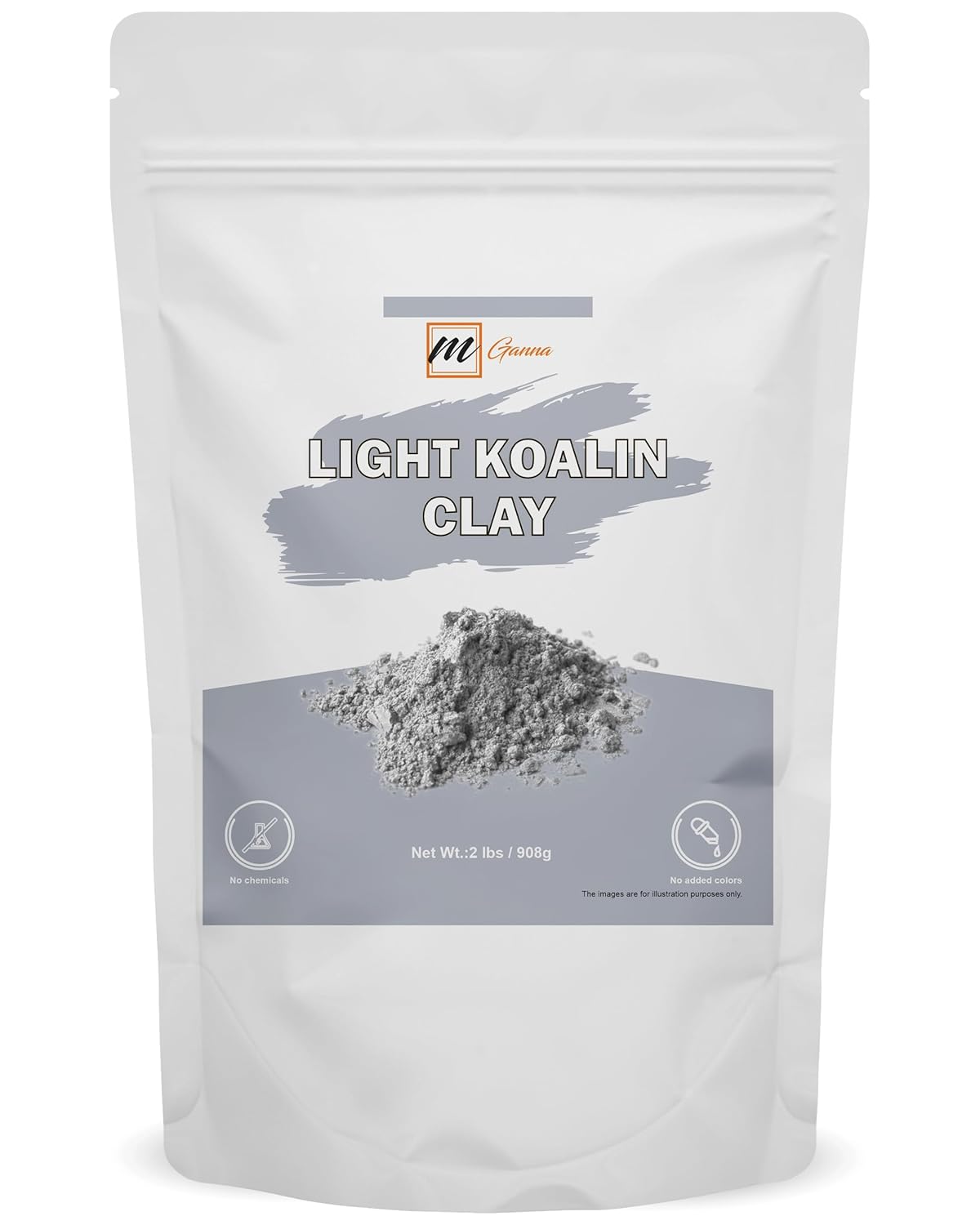 100% Natural Light Kaolin Clay Powder (2 Pound) for Facial Masks, Creams, Face Masks, and Soap Making 2 LBS / 908 GMS