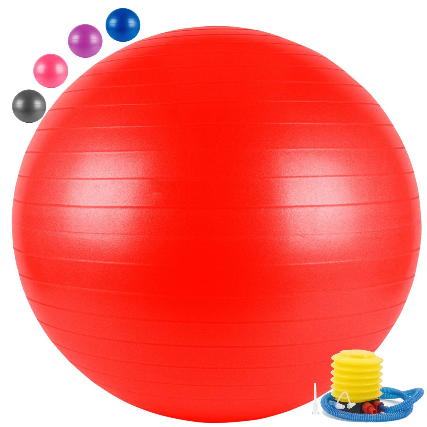 Patel brand Exercise Ball Professional Grade Anti Burst Exercise Equipment for Home, Balance, Gym, Core Strength, Yoga, Fitness with Pump-image-8