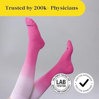 Comrad Nylon Knee High Socks - 15-20mmHg Graduated Compression Socks - Soft & Breathable Support Unisex Socks