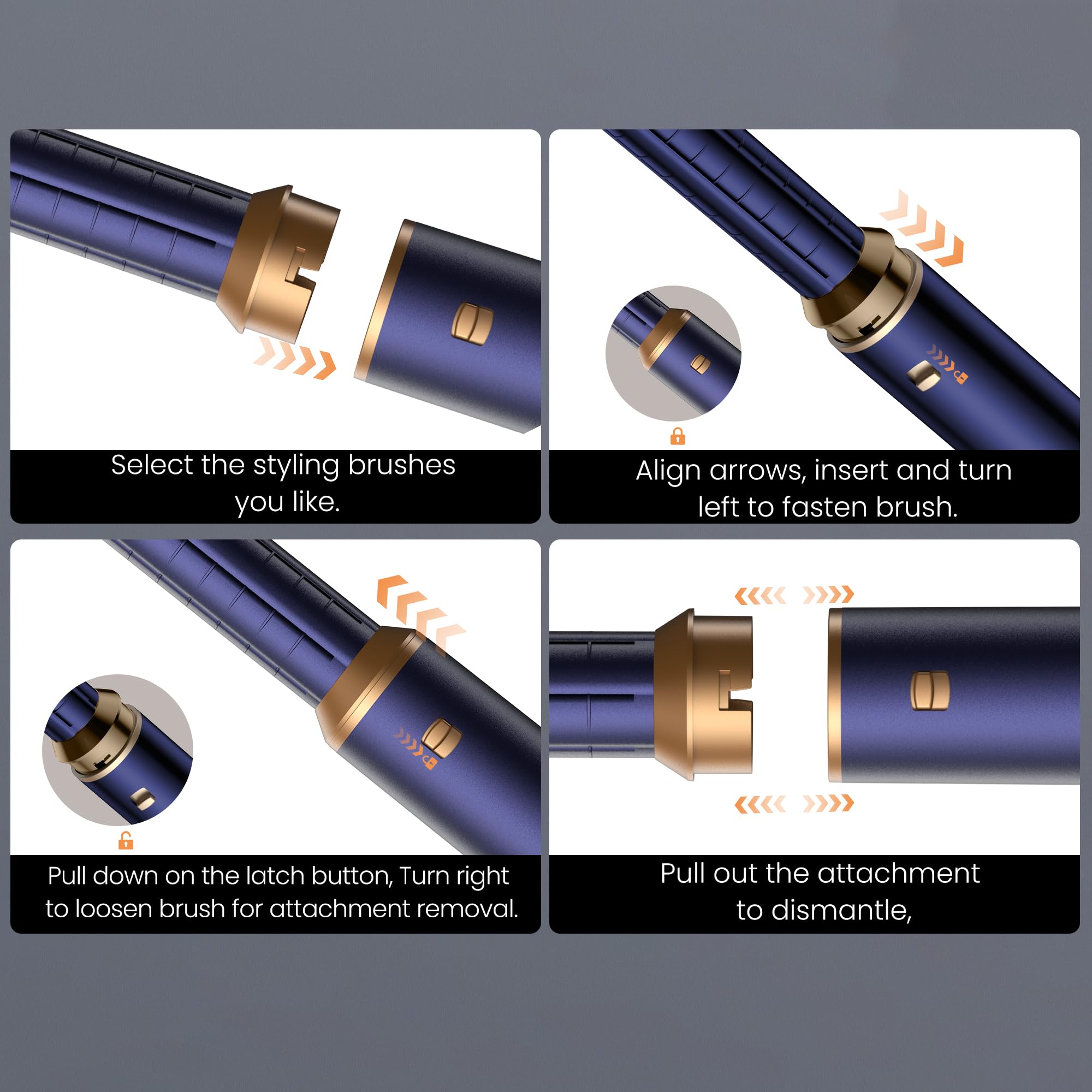 Air styler pro Secador 5 en 1 Moldeador de Pelo 5 Cabezales 3 Temperaturas