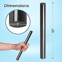 Vista 2 de (2 Pack) Round Acetal Copolymer Rods - Standard Tolerance 1-Inch Diameter and 12-Inch Length Opaque Black Acetal Copolymer Rods Meets ASTM D6778