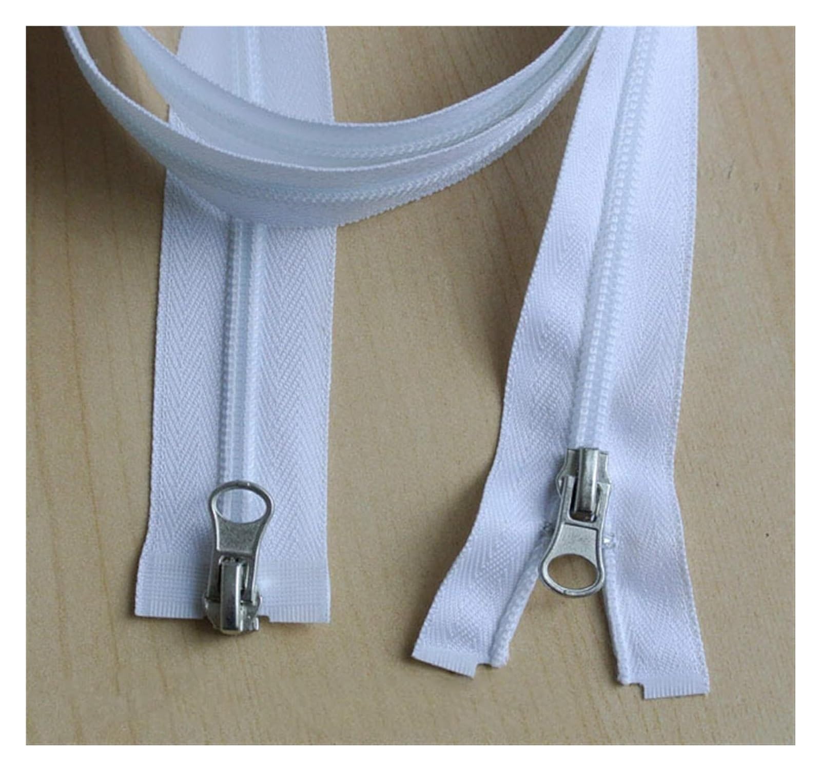 Multicolor Nylon Zippers for Sewing, Replace Plastic Zipper Detach Lightning Open Sew Cloth Sleeping Bag Tent Bedspread 1.2-10m(Double Sliders,10m)