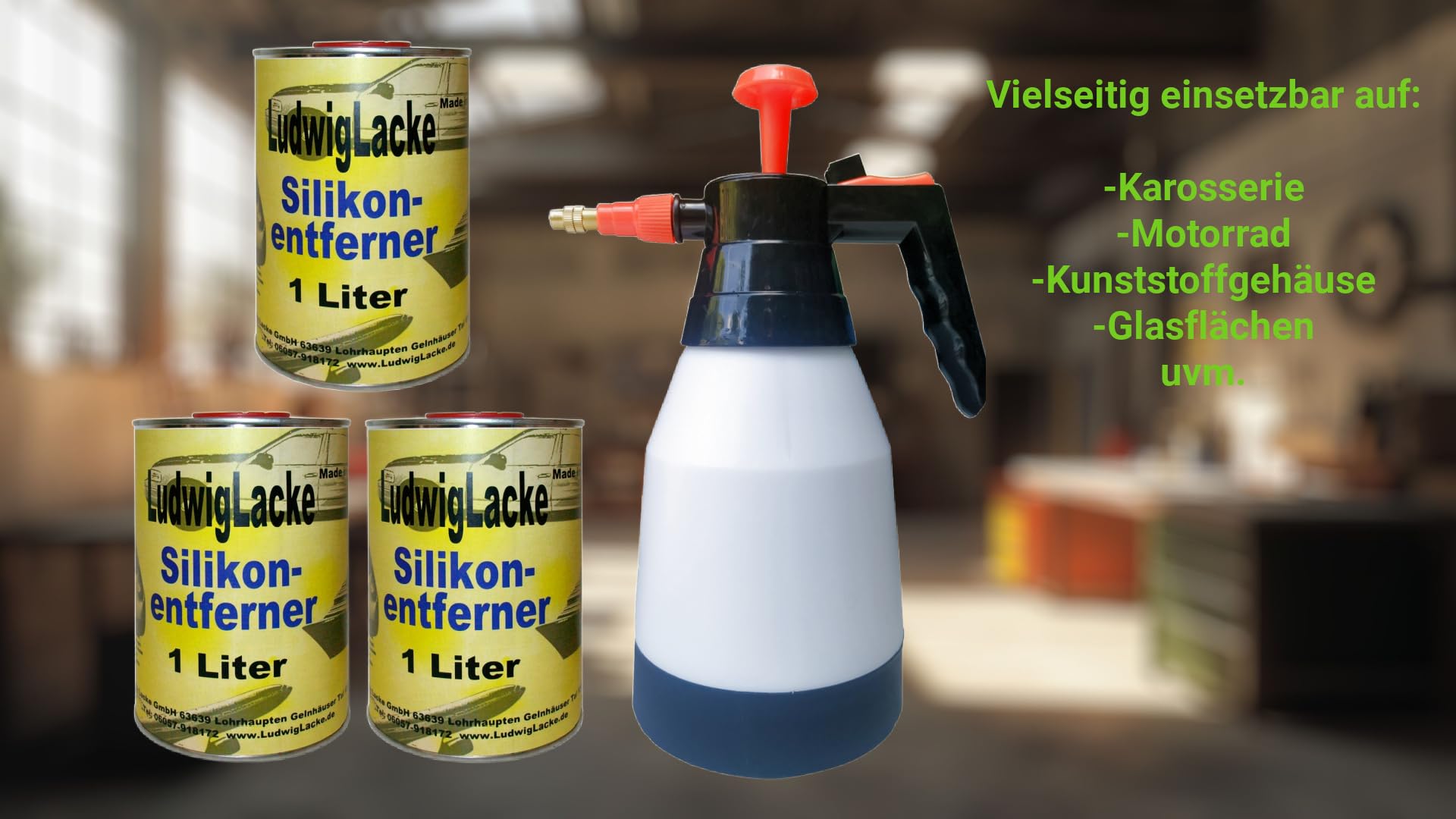 3 x 1 Liter Silikonentferner Kurz & Zerstäuber