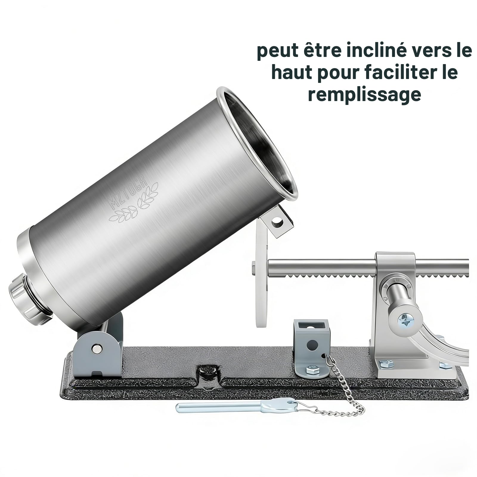 MZTOGR Remplissage de saucisses – Machine de cuisine horizontale en acier inoxydable faite maison pour remplir la viande (MZ-HOR-2,5 LBM)