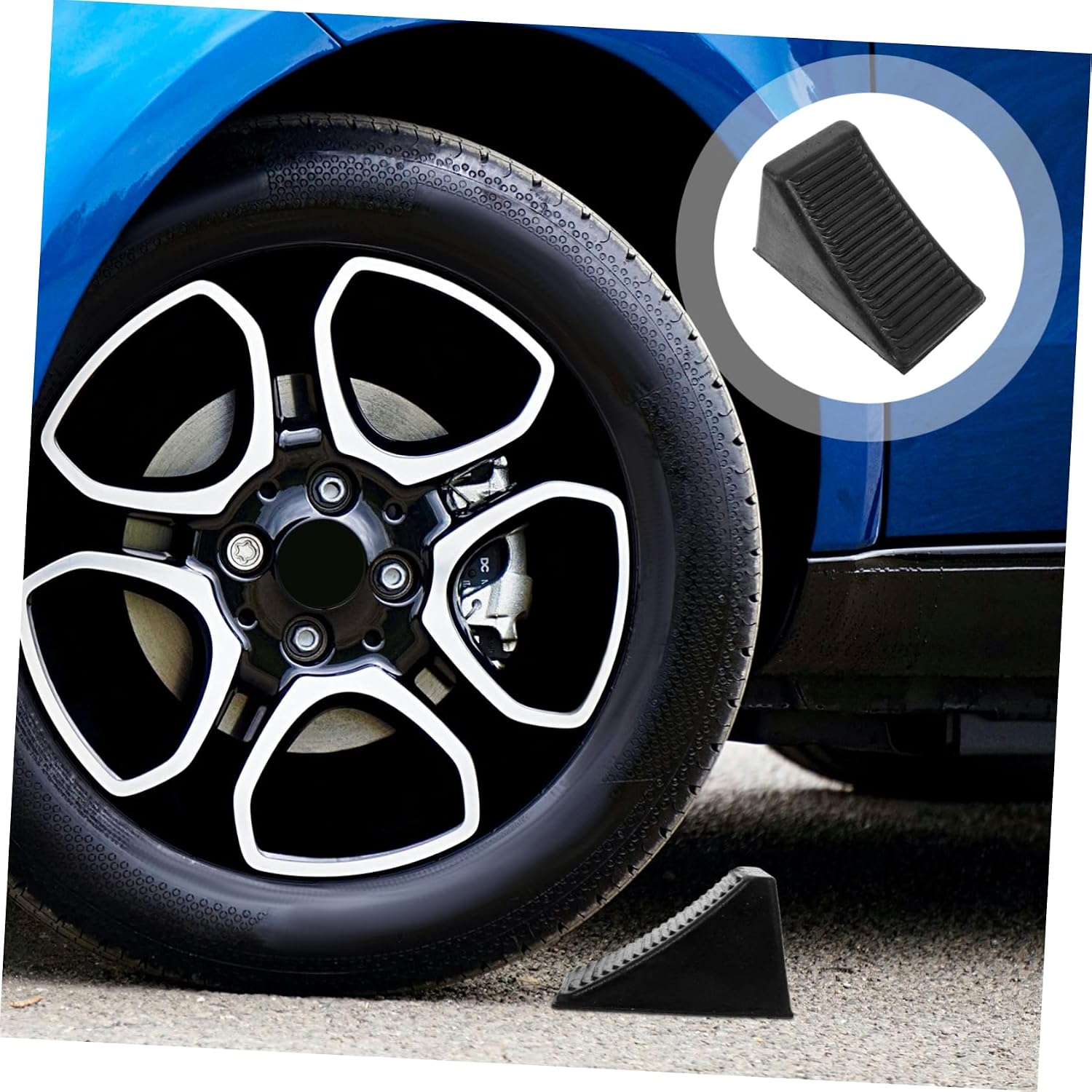GARVALON Heavy Duty Wheel Chock - Car Chock for Rv Trailer and SUV Stabilization Portable and Lightweight Parking Aid for Trucks and Motorhomes