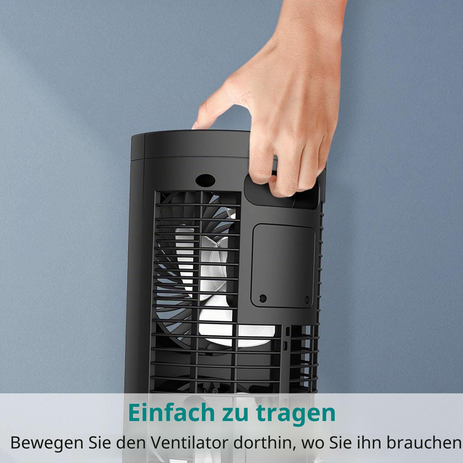 DR.PREPARE Tischventilator 30cm Turmventilator 3 Stufen 110° Oszillation 3 Timer Table Fan
