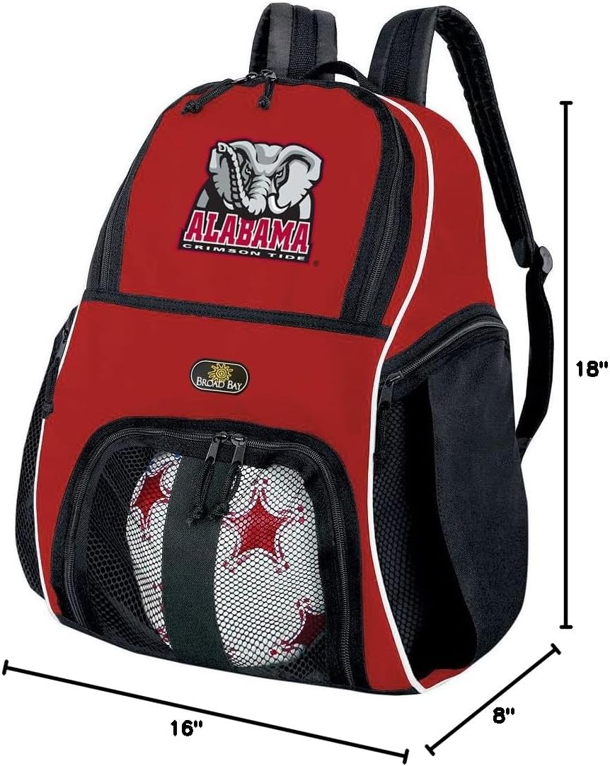Broad Bay Alabama Soccer Ball Backpack or University of Alabama Volleyball Bag