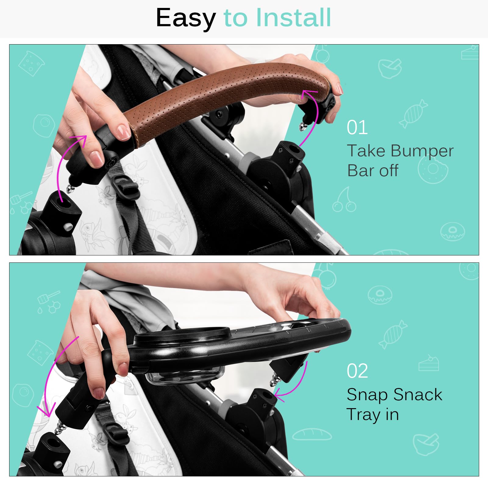 Amazon.com: Snack Tray Fits for UPPAbaby Vista/Vista V2/Vista V3/Cruz/Cruz  V2/ RumbleSeat/RumbleSeat V2, Stroller Tray with Cup Holder & Recessed  Bowl, Dishwasher Safe, Quick Attachment, Folds with Stroller, Grey : Baby