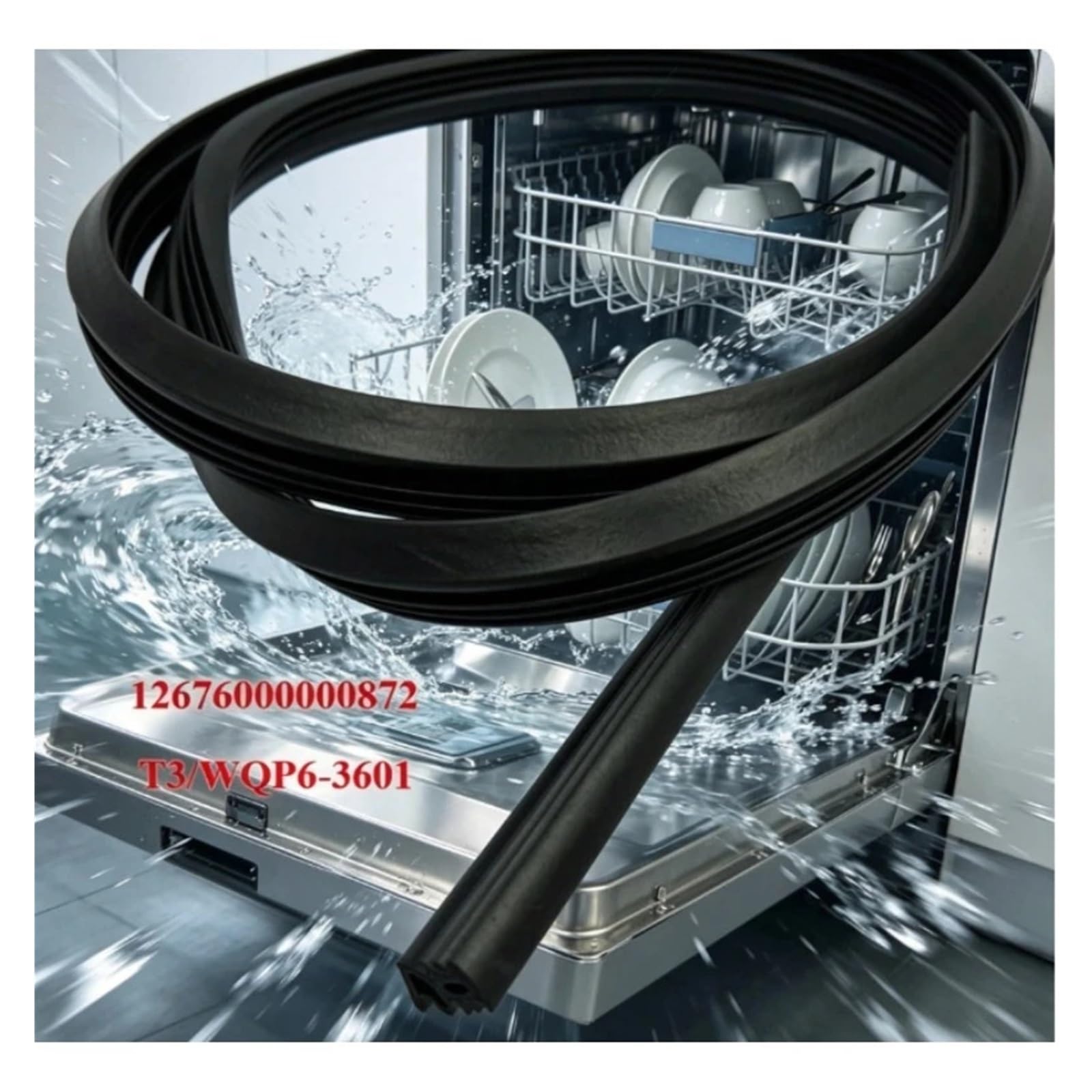 12676000000872 Guarnizione inferiore porta lavastoviglie T3/WQP6-3601