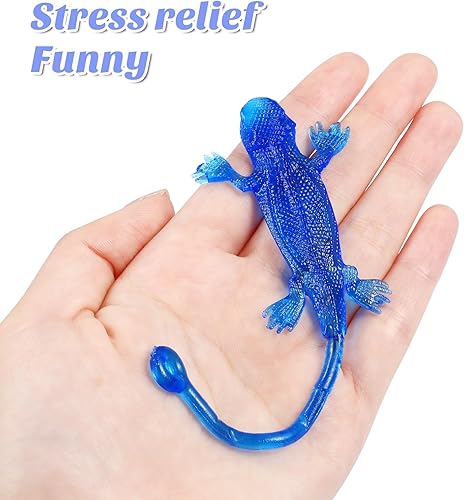 Miniatura 3 de PATKAW Juguete de lagarto adhesivo 24 piezas de juguetes divertidos de Geckos pegajosos para niños, lagartos elásticos, manos de gecko, figuras de