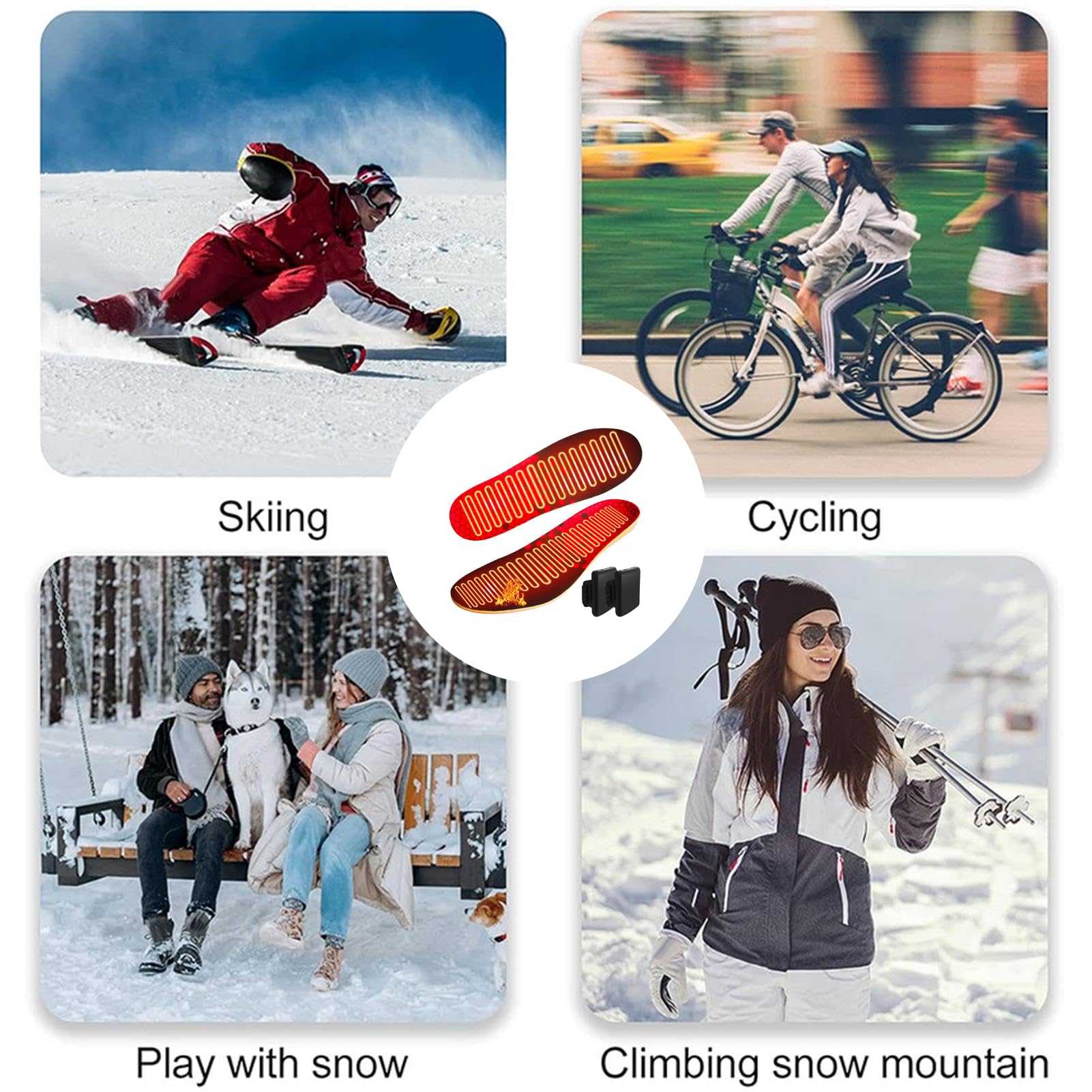 Semelles Chauffantes, Répartition Uniforme De La Chaleur, 1 Ensemble, Chauffe-pieds Rechargeables, Coussinets Chauffants De Camping, Chaleur Longue Durée, Idéales Pour Le Ski, Le Camping Ou La Randonn