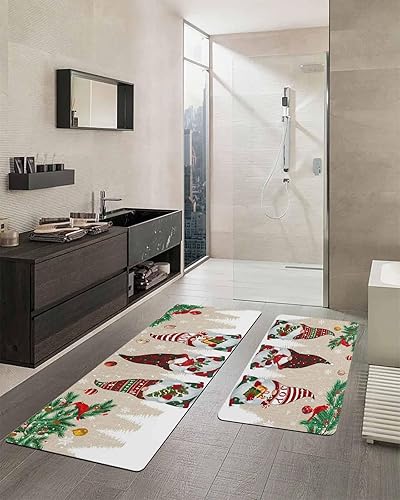 Miniatura 2 de Tapete de baño de Navidad para bañera, antideslizante, de secado rápido y absorbente, tierra de diatomeas, fregadero de cocina, lavable, gnomos de