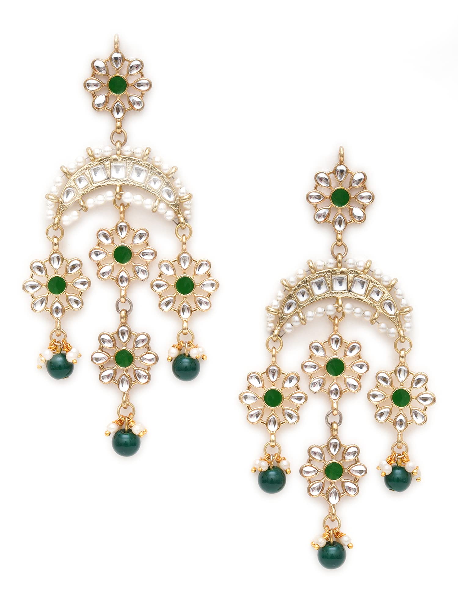 See full amazon price history chart for Karatcart Gold Plated Floral Green Meena Kundan Dangler Earrings for Women Karatcart Gold Plated Floral Green Meena Kundan Dangler Earrings for Women (B0BFQMY993) Amazon Price History, Amazon Price Tracker